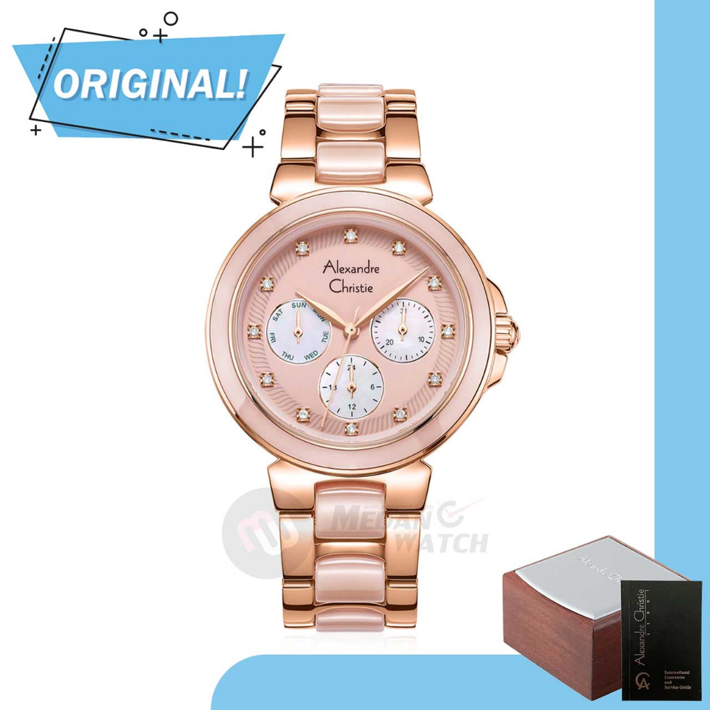 Jam Tangan Wanita Analog Alexandre Christie  2B02BF AC2B02 AC 2B02 BF 2B02 BFBRGIV Original Garansi 