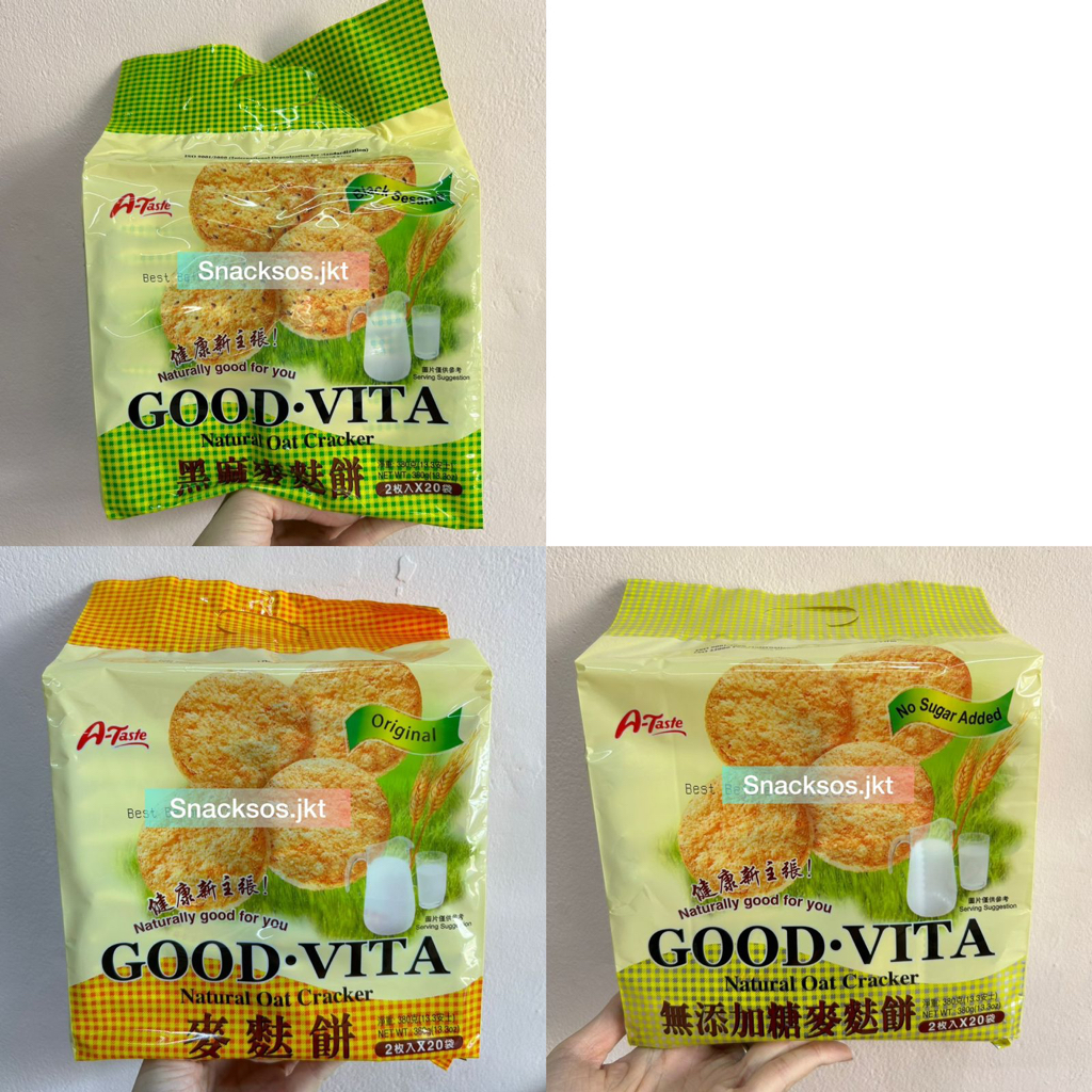 

A TASTE GOOD VITA NATURAL OAT CRACKER ORIGINAL / BLACK SESAME / NO SUGAR ADDED - A-TASTE