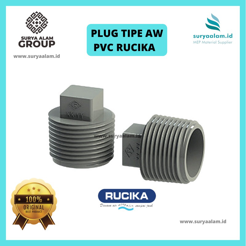 PLUG AW 1/2" RUCIKA| PLUG AW 3/4"  RUCIKA| PLUG AW 1" RUCIKA | SAMBUNGAN PIPA PVC RUCIKA