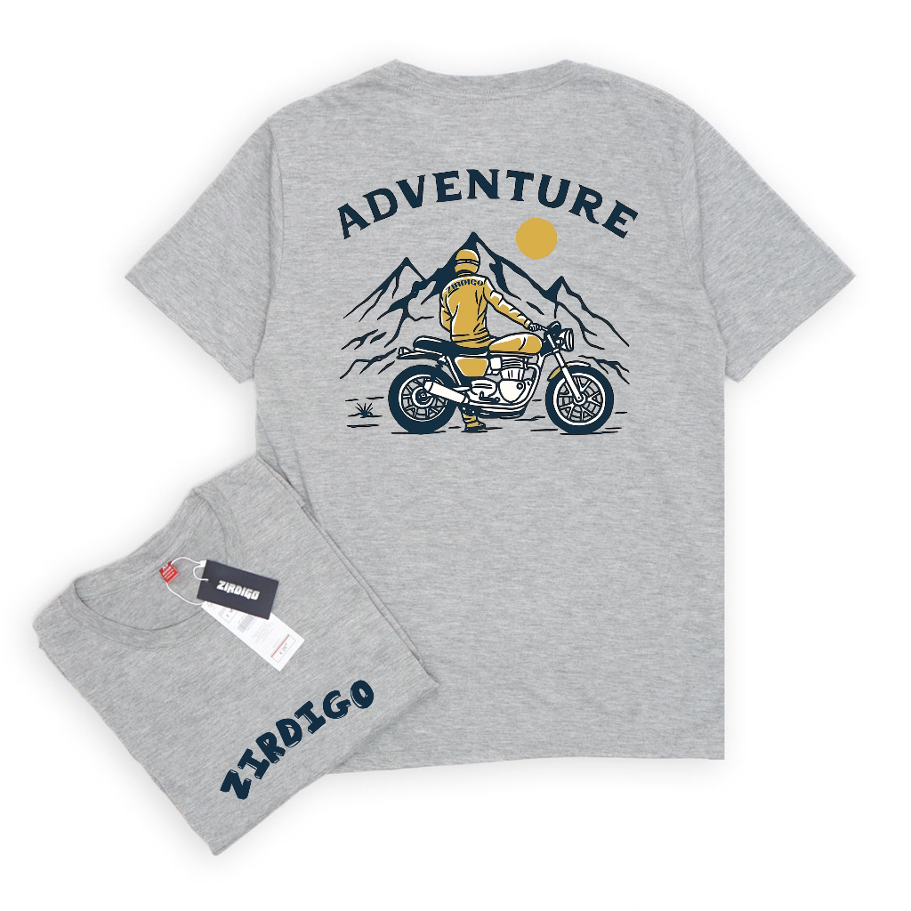 Zirdigo Kaos Distro Adventure 022 debe Lengan Pendek Print Quality Baju Pria-Misty