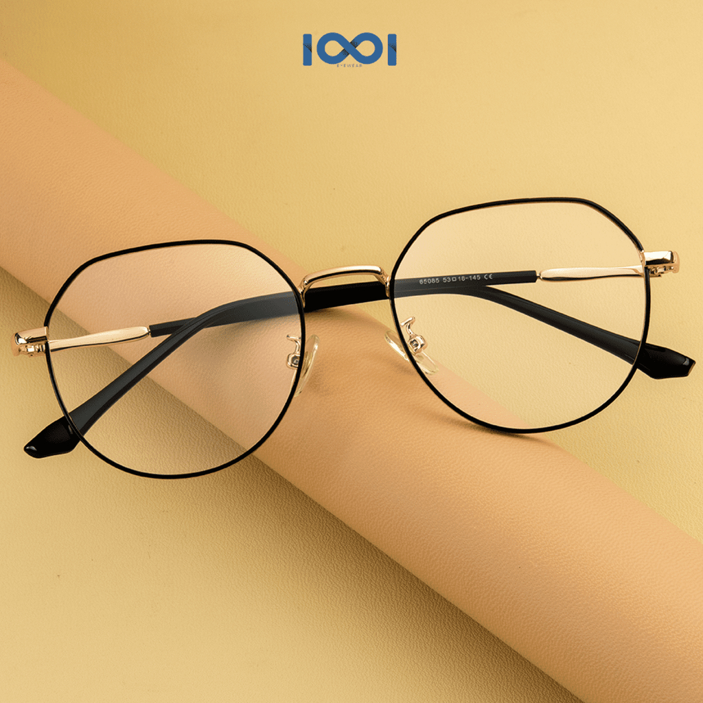 IOOI Eyewear -  Kacamata Frame Bulat Classy Lensa Bisa Minus Photocromic Blueray Pria Wanita 65085