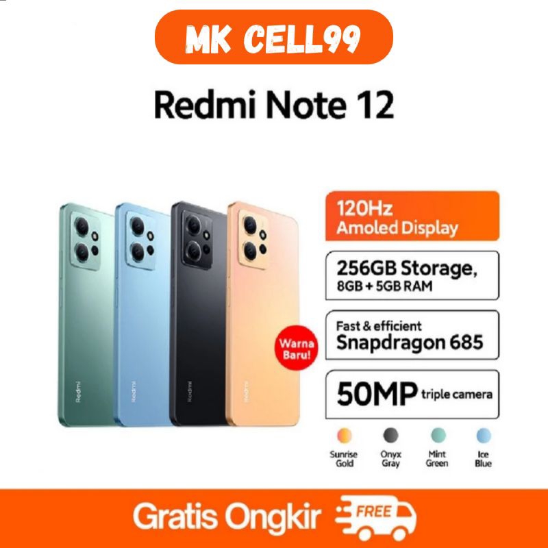 Redmi Note 12 + Samsung Galaxy A13 Ram 4/128GB, 6/128GB, 8/256gb Garansi Resmi Indonesia