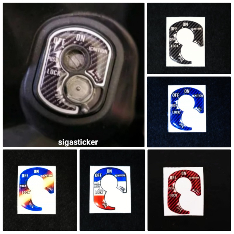 Sticker Emblem Tutup Kunci Kontak Beat Karbu, vario karbu, scoopy karbu Timbul