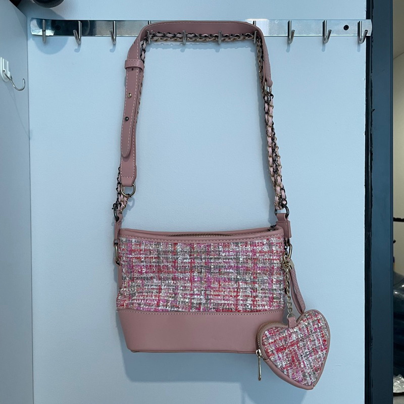 Zara sling bag/Tas Zara pink preloved