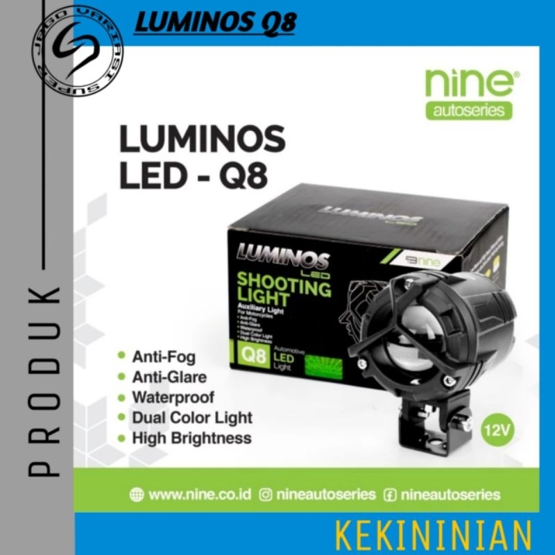 Luminos Q8 | Lampu Tembak D2 Laser Luminos Q8 LED 37Watt 2 Warna Waterproof