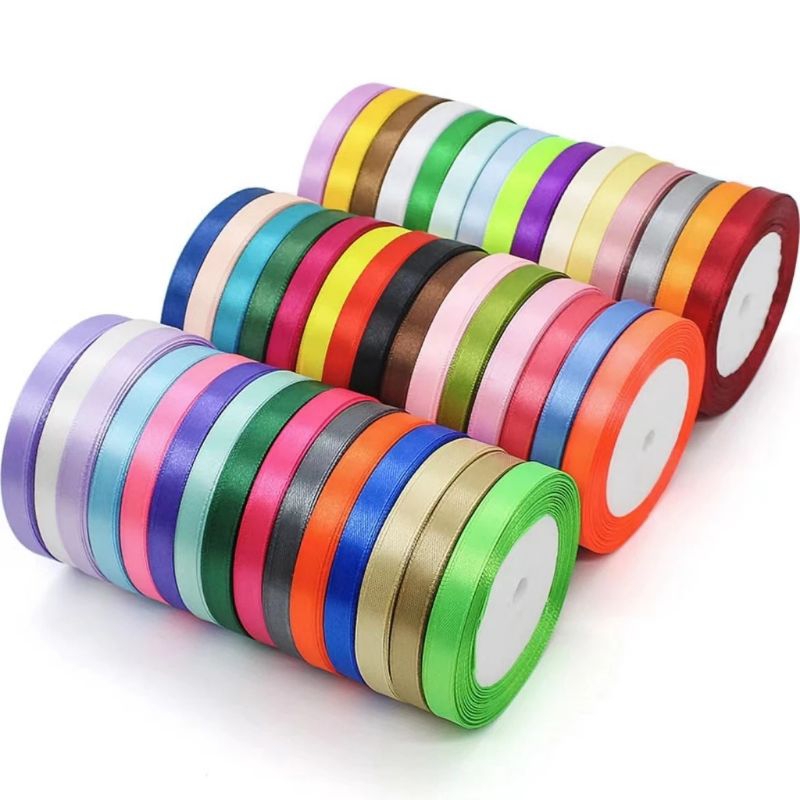 

Pita Satin Kain 1/4 Inch 0.6 CM Per Roll Isi 20 Yard Pita Saten