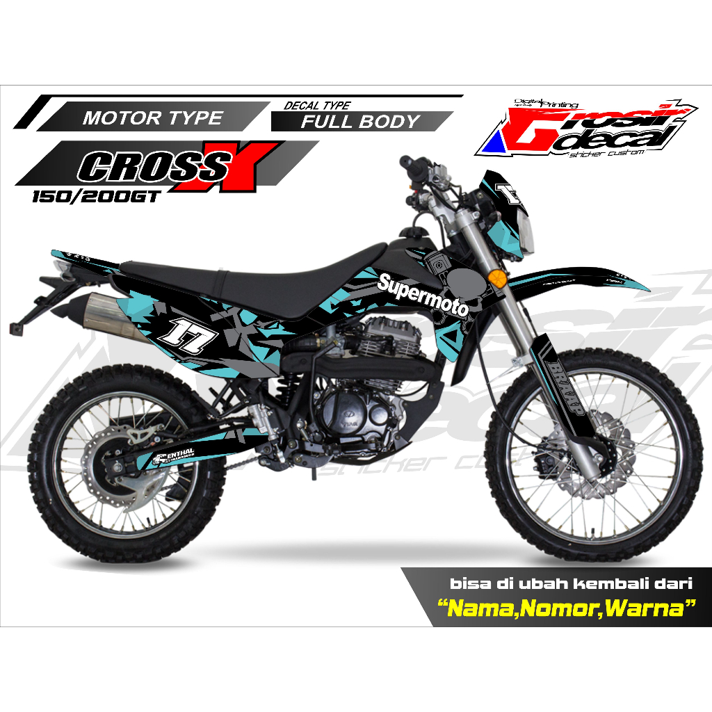 DECAL VIAR CROSS X 150 SUPERMOTO FULL BODY DECAL VIAR CROSS 200GT SUPERMOTO FULLBODY FREE CUSTOM