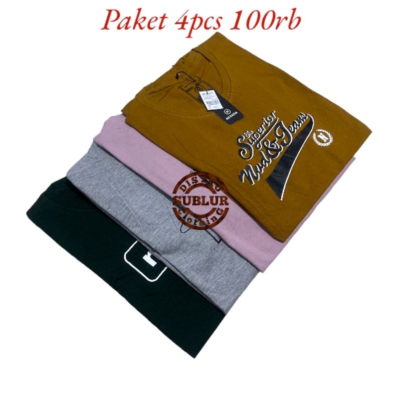 Paket 4 Pcs 100 rb Kaos Nevada Pria Distro Dewasa Keren Premium Original Termurah Terlaris Terbaru 2