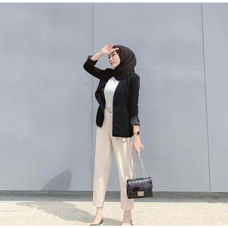 Chino Pants Wanita Pinggang Karet Slim Katun Twill Chino Wanita/Chinos Wanita/Celana Casual Wanita