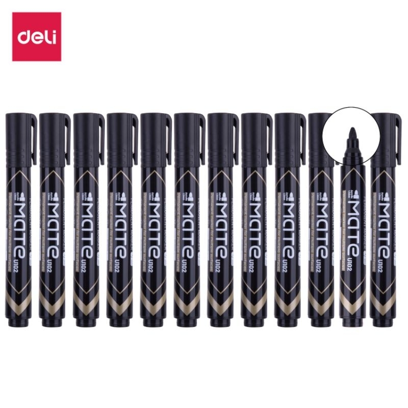 

Deli Spidol Permanent Marker Warna Hitam, Biru, Merah EU10220/EU10230/EU10240