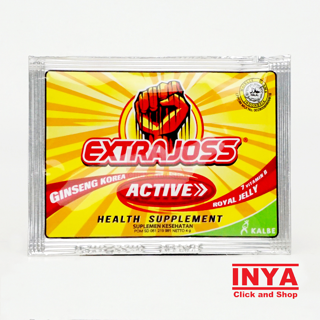 

Extra Joss Active 4gr Sachet - Minuman Energi Bubuk - Energy Drink Powder