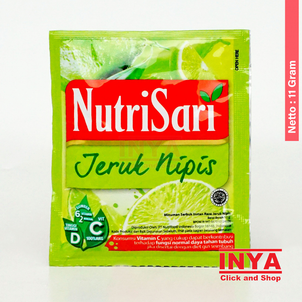

NutriSari Jeruk Nipis 11g Sachet - Minuman Serbuk - Instant Powder Drink