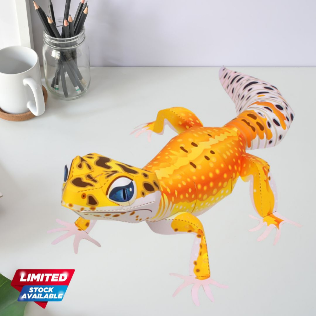 (DIY) Leopard Gecko Papercraft - Kerajinan Kertas Hewan