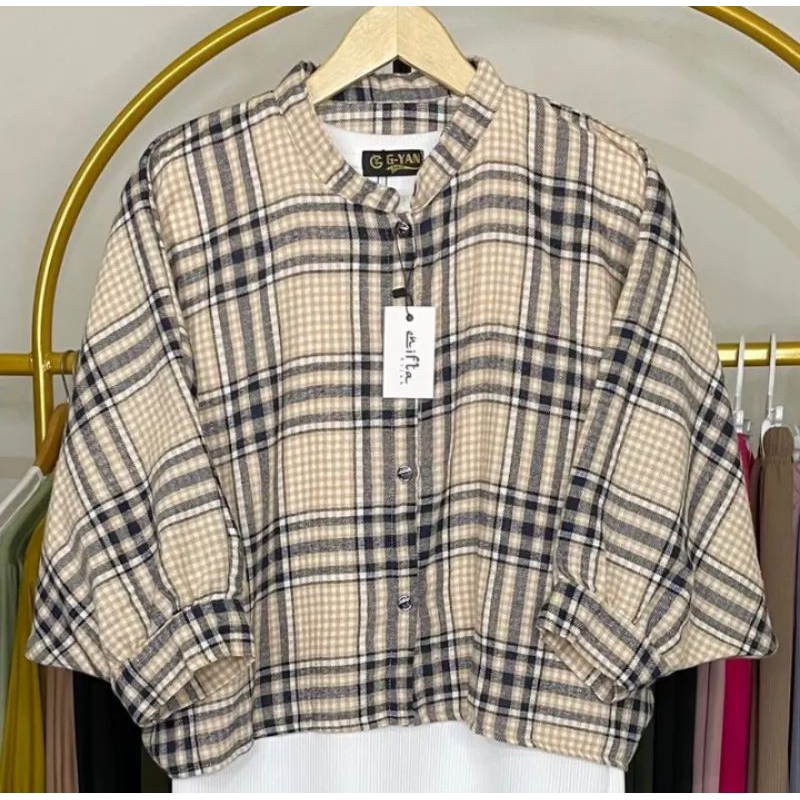 KEMEJA TAMARA BATWING FLANEL OUTER || KEMEJA KOTAK BEST SELLER