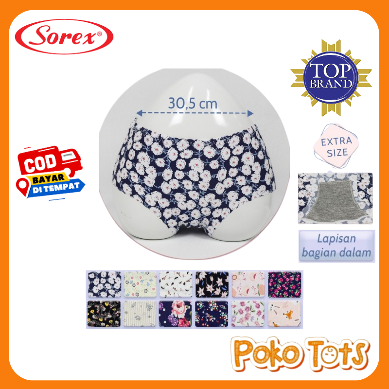 Sorex Cd Midi Seamless Wanita Motif Bunga 31186 All Size (L-QL) Celana Dalam Wanita Tanpa Jahitan An