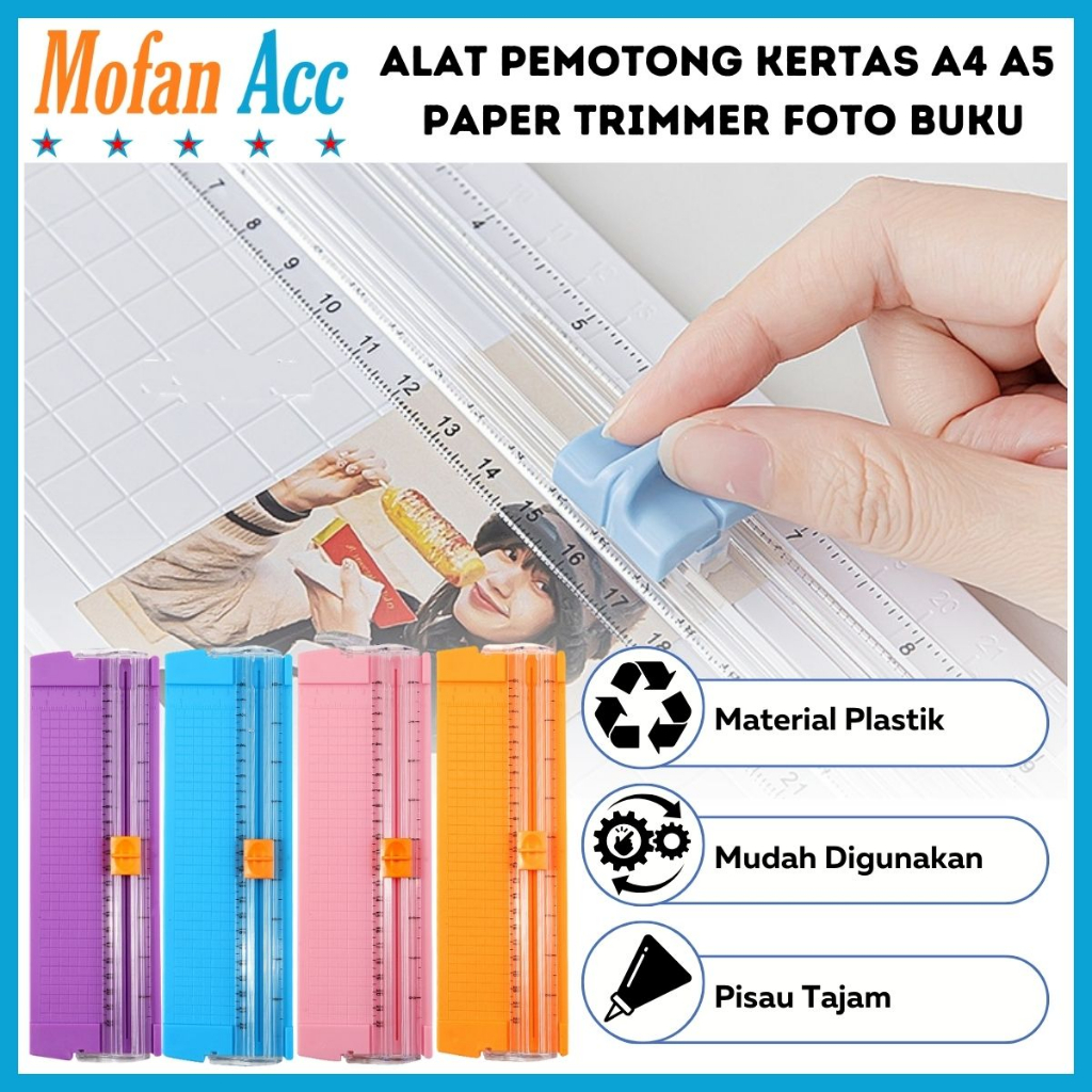 

Alat Potong Kertas A4 / A5 Dengan Penggaris / Paper Trimmer Portable Cutting Machine Paper Precision DIY Craft Photo Scrapbook Paperbook Artbook Carton Art / Mesin Pemangkas Foto Pemotong Kartu Buku Kliping / Alat Perlengkapan Kantor ATK Sekolah Praktis R