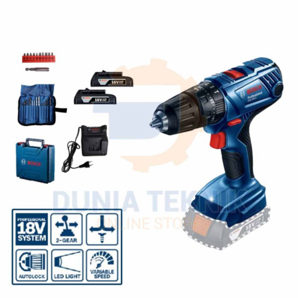Cordless Impact Drill Bosch GSB 180-LI Mesin Bor Baterai Tembok 13mm Limited