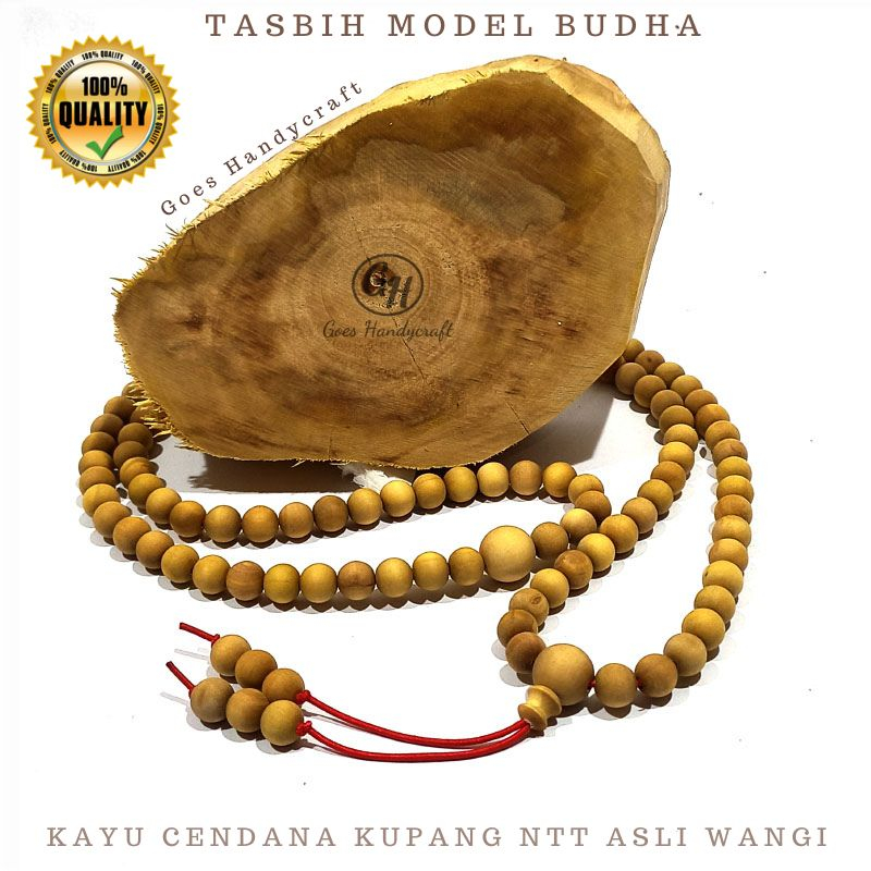 Tasbih Kayu CENDANA KUPANG NTT ASLI ALAMI asli original model Budha  WANGI ALAMI