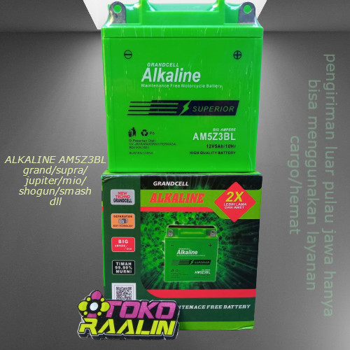 Aki Accu Motor Yamaha Mio Sporty ALKALINE AM5Z3BL GM5Z-3B GM5Z MF Premium Kit type kering