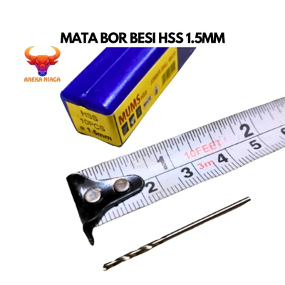 AN-Mata Bor Besi Kayu HSS Din 338 Drill Bit 1.5mm 1.5mm 1.5 mm FUJIYAMA