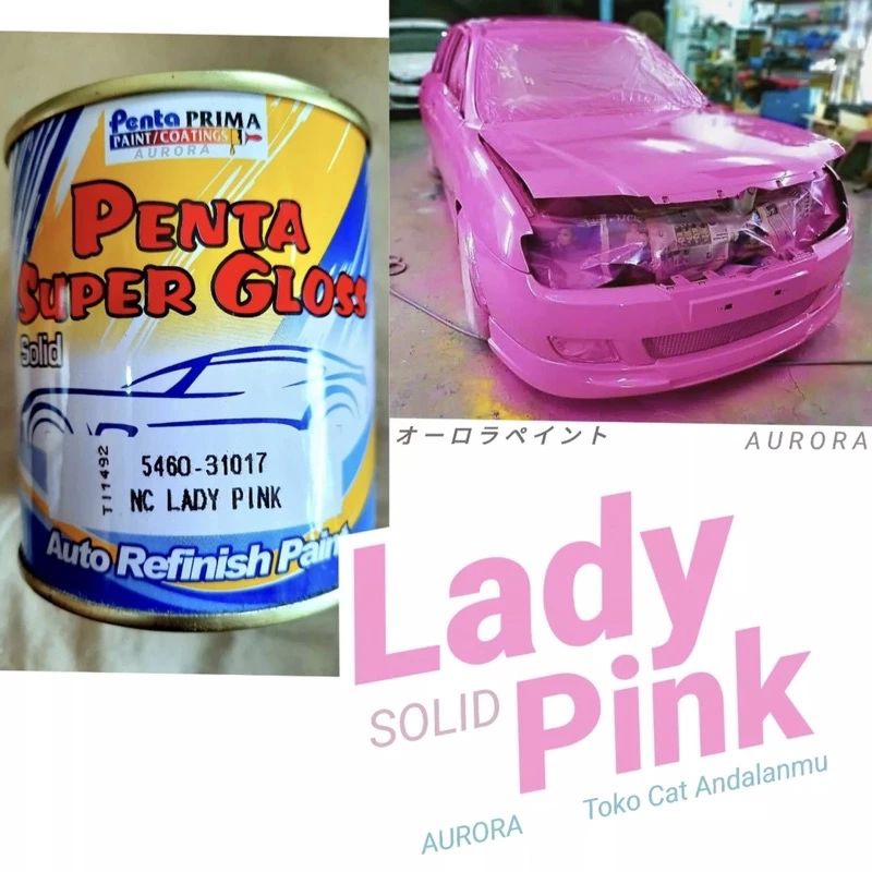 Cat Penta Super Gloss NC Lady Pink Solid 200ml 200cc seperempat   | sepeda motor mobil duco duko dik