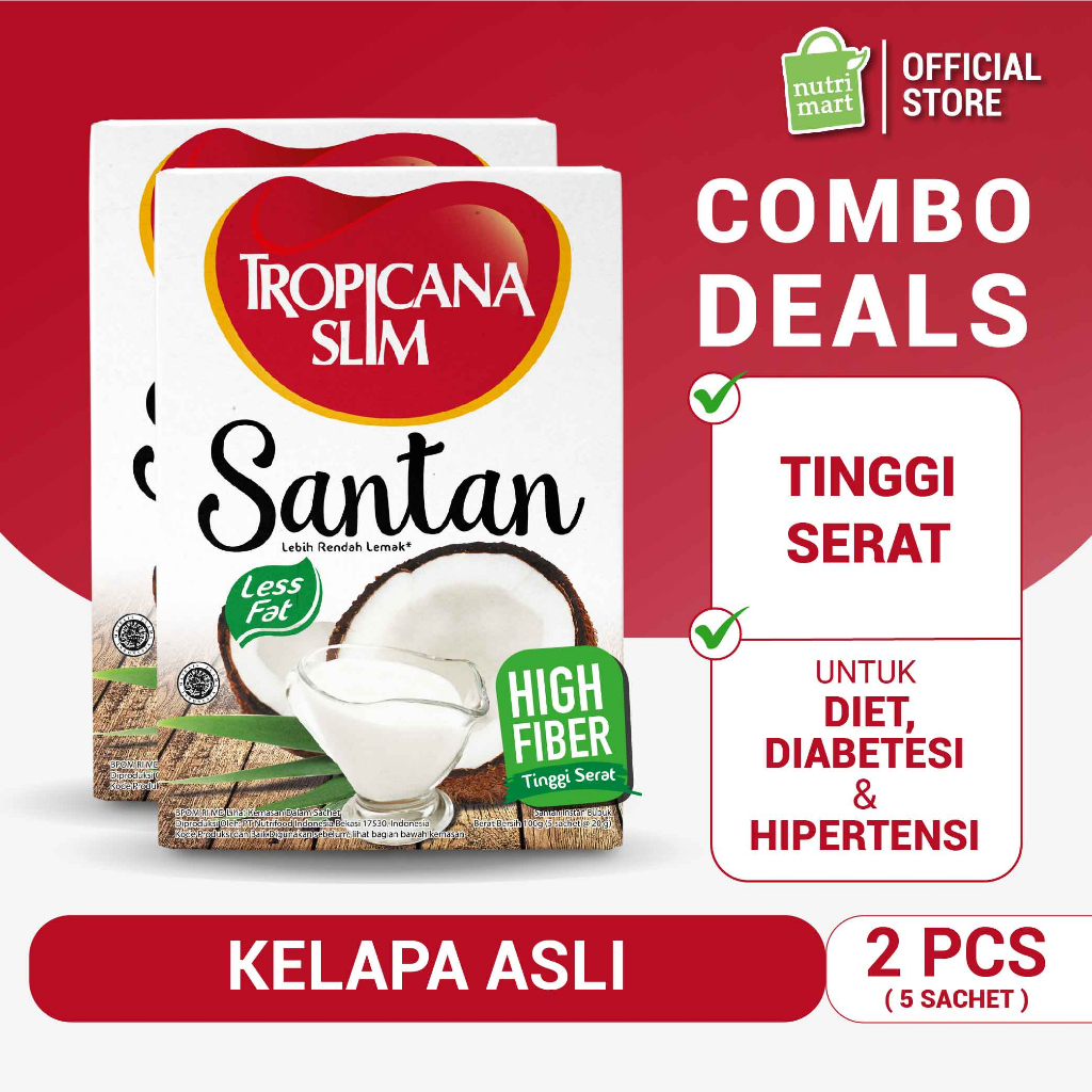 

Twin Pack - Tropicana Slim Santan 5 sachet - Bantu Dukung Hidup Sehat