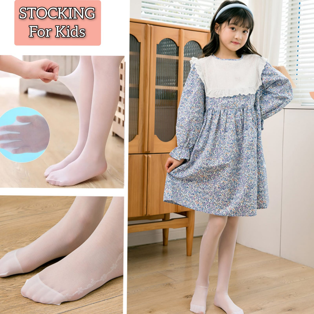 Stocking Panty Anak Usia 3-7 Warna Kulit Stoking Celana Sepinggang For Kids Tipis Transparan Childre