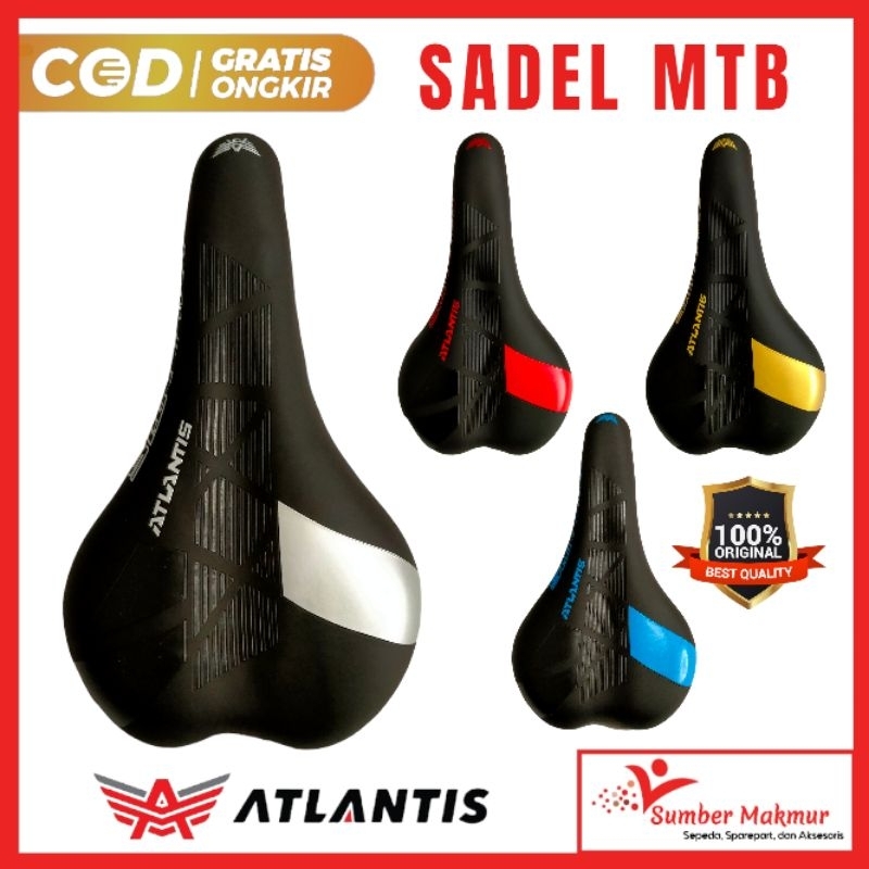 Jok Sadel Sepeda MTB Gunung Atlantis Fast Ukuran 24 26 27,5 Sadel Sepeda Dewasa Roadbike Santai