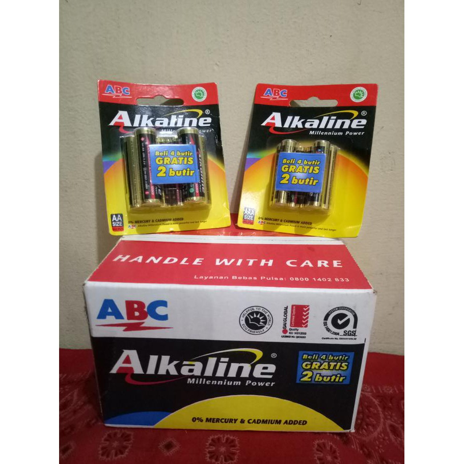 Baterai ABC Alkaline AA/A2 AAA/A3 isi 2 isi 6