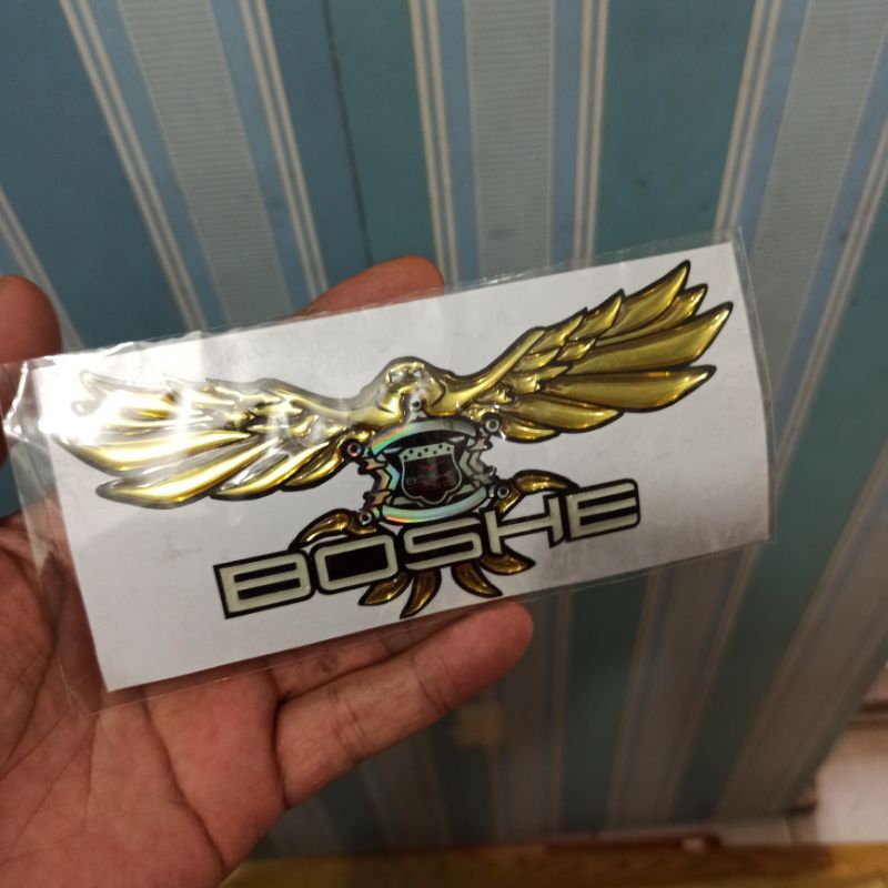 Setiker Timbul Resin/Boshe ukuran 7x15cm warna emas