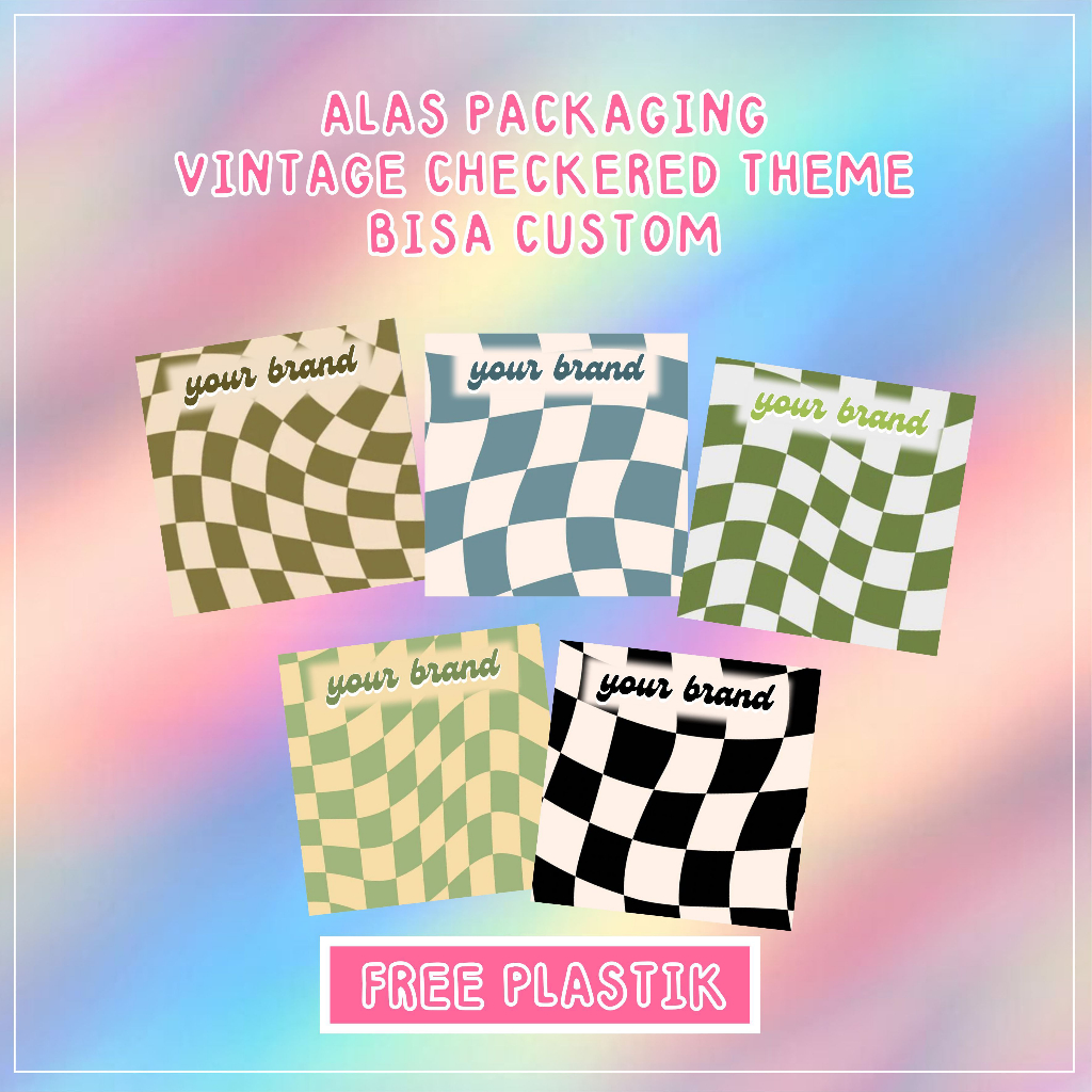 

ALAS PACKAGING VINTAGE CHECKERED | ALAS PACKING BISA CUSTOM | Alas Packaging Gelang Kalung Cincin Freebies