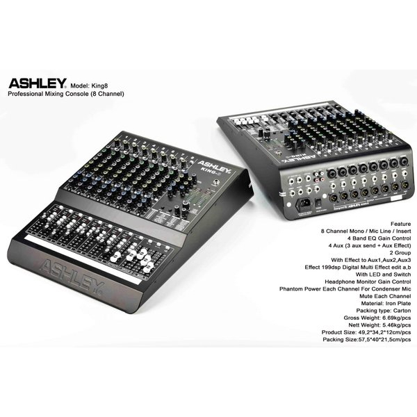 Mixer Audio Ashley King 8 Note ORIGINAL kompressor new (8 channel)
