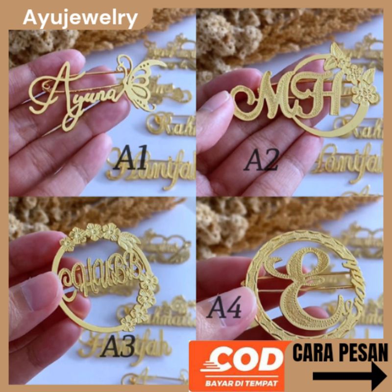 Bros Nama Titanium Pin Baju Bros Custom Grafir