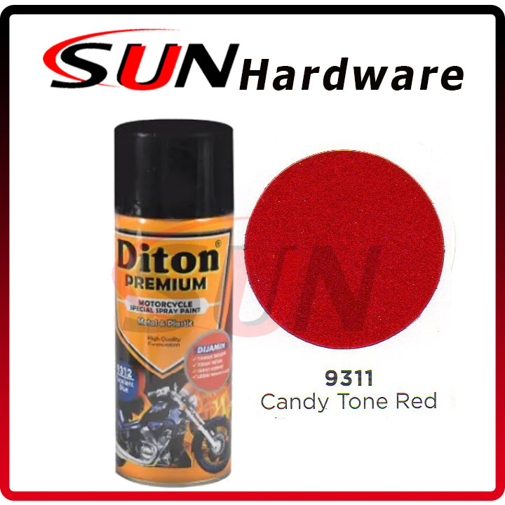 Pilox DITON PREMIUM 400 cc Red Candy Tone 9311 Pilox Pylox Cat Semprot Merah
