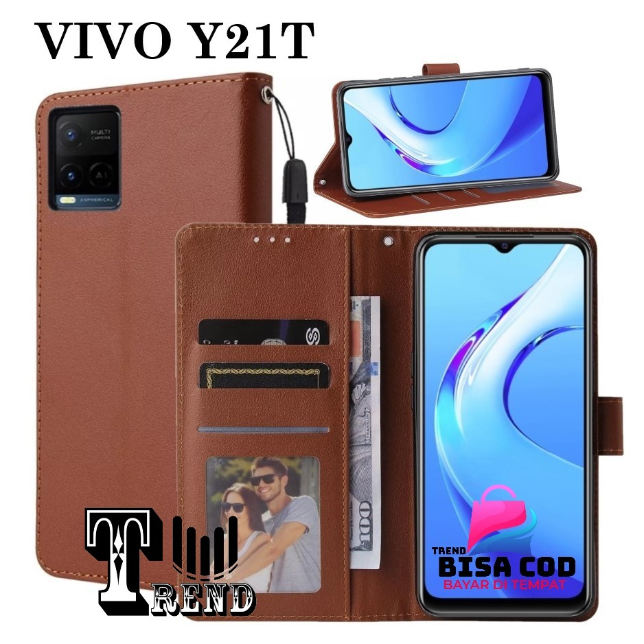 FLIP COVER VIVO Y21T LEATHER CASE FLIP VIVO Y21T