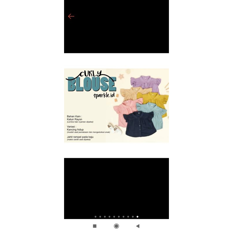 curly blouse anak 1-4th kemeja anak perempuan