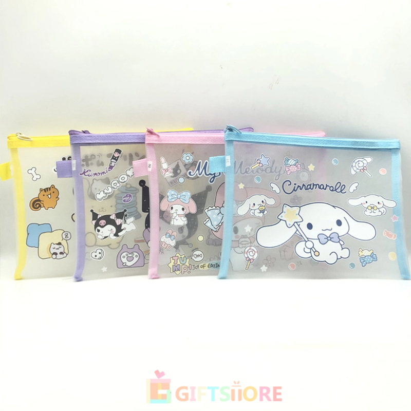 

✨COD Tempat Pensil Sanrio Tempat Pensil LucuTempat Pensil Bahan Jala Tas Penyimpanan Alat Tulis GS