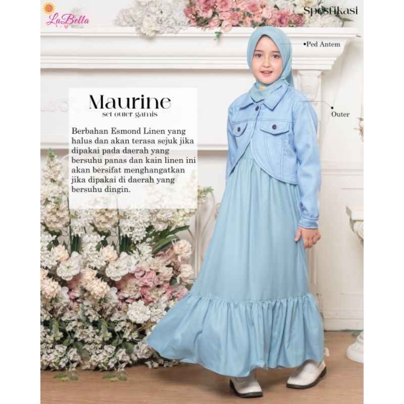 [BEST SELLER ORIGINAL LABELLA] BISA COD GAMIS ANAK REMAJA PESTA PREMIUM MODEL MAURINE SET JILBAB PET