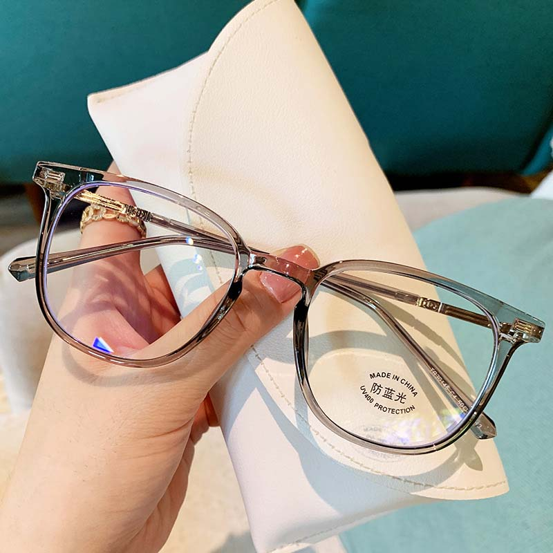 Viendo Kacamata Minus Photocromic Anti Radiasi Blueray Wanita Cowok Pria Korea  Gaya Fashion Elastik TR90 Frame 2 in 1 Bluecromic Potocromic Fotocromic Antiradiasi Kecamata Komputer HP Anti sinar Matahari UV400 Kaca Mata Optik-Grey