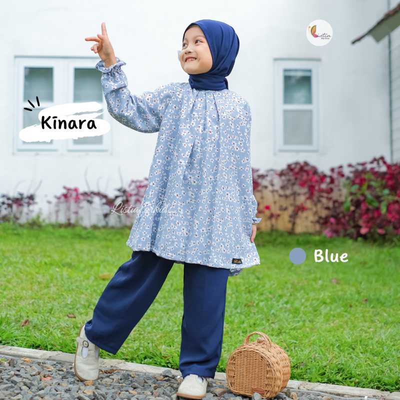 One set Anak Perempuan KINARA - Setelan Celana Anak Perempuan 0-10 Tahun Crinkle Airflow Premium by Listiaforkids