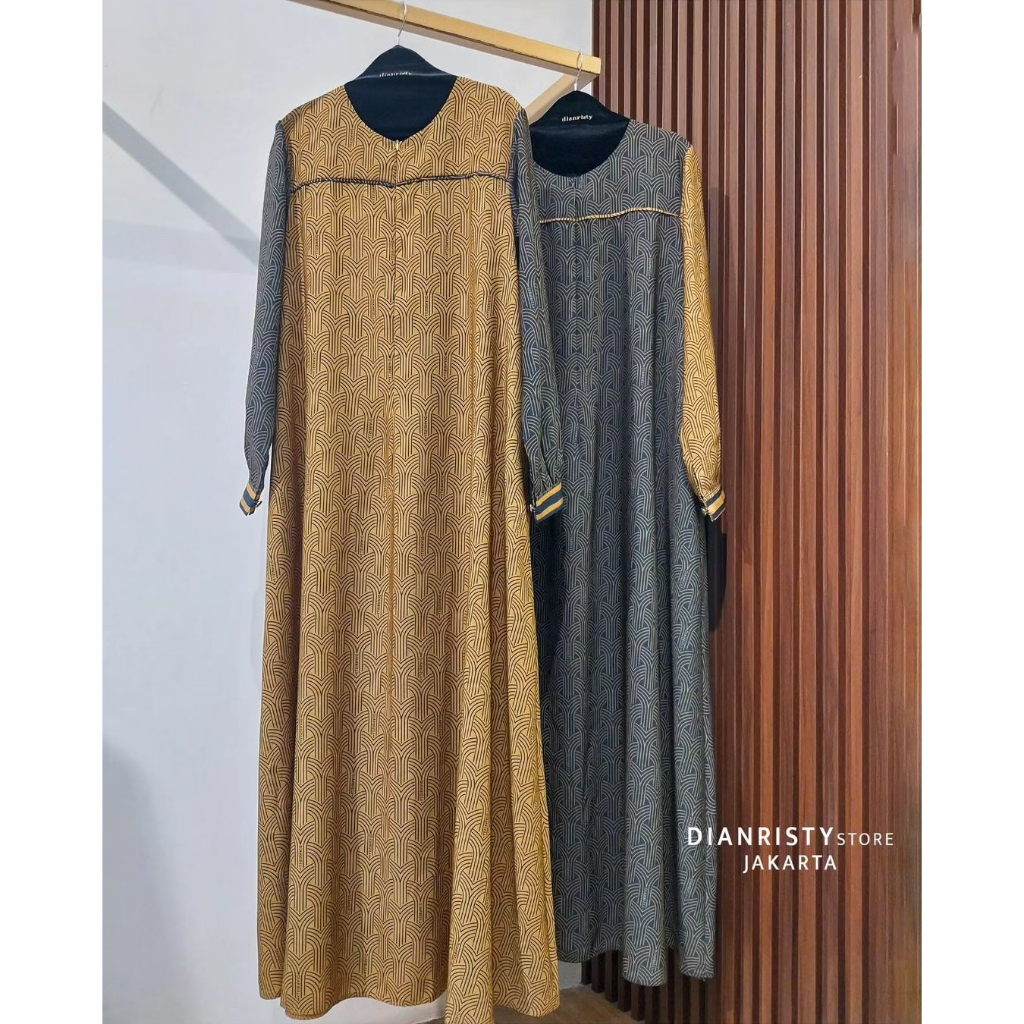 DIANRISTY AQILA Dress - Dress Muslimah | Long Dress | Dress Syari-Mustard