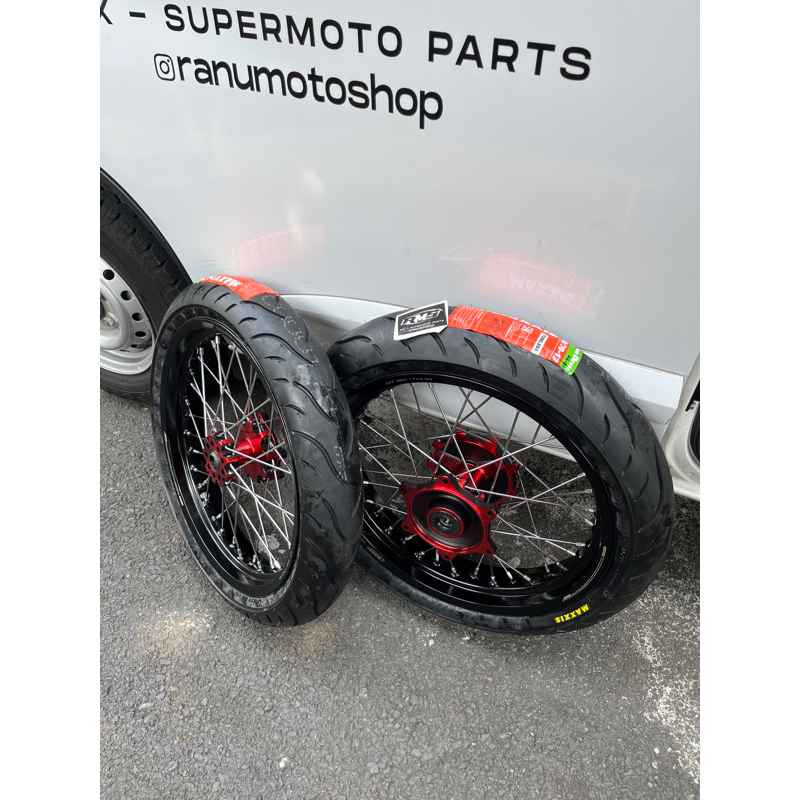 WHEELSET SUPERMOTO HONDA CRF 150 L TROMOL SCARLET VELG EXPEDITION/SCARLET