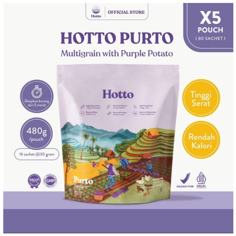 

5 POUCH Hotto Purto Multigrain with Purple Potato (80 Sachet)