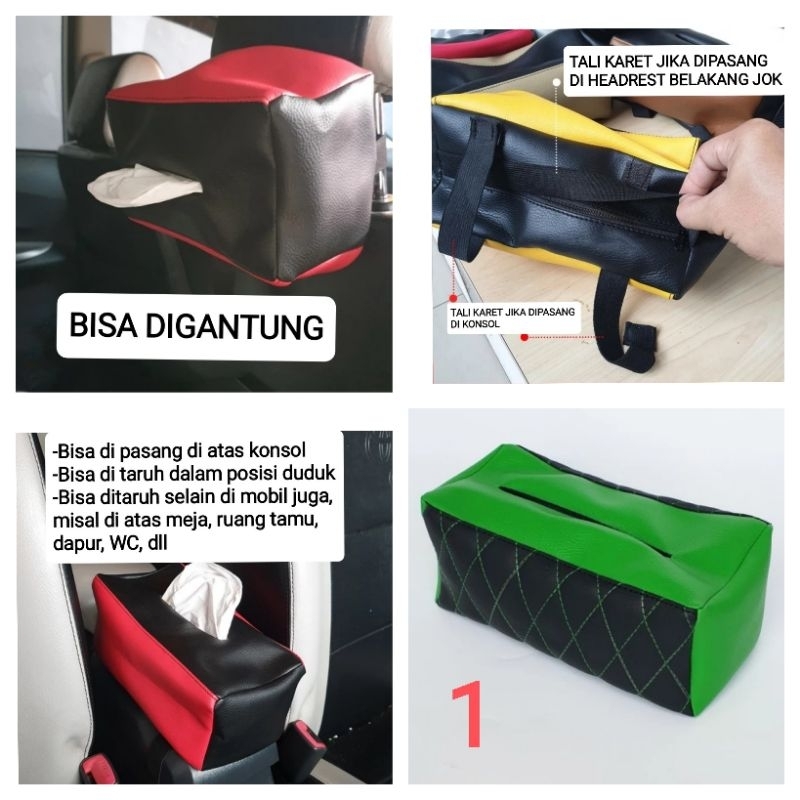 SARUNG KOTAK COVER BOX TISU TISSU TISUE TISSUE KULIT GANTUNG JOK KURSI MOBIL MEJA MAKAN RUANG TAMU D