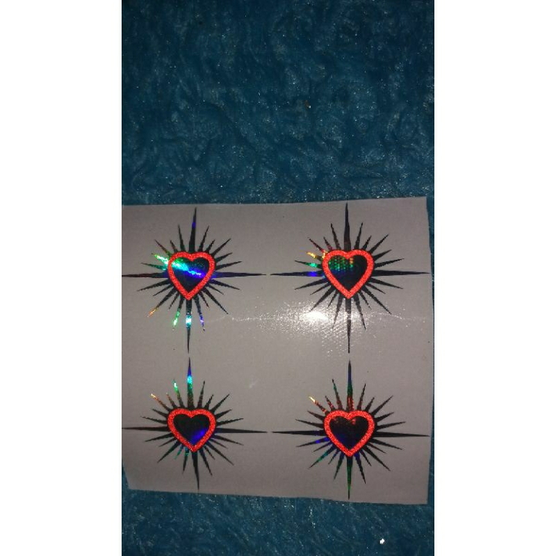 

stiker psht hati bersinar 5x5 isi(4pcs)