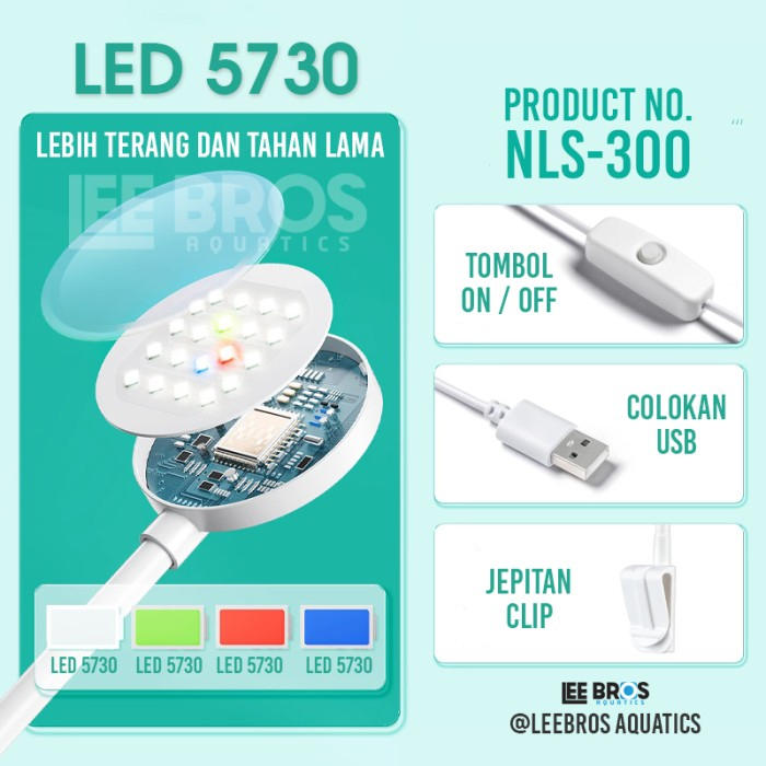 Xcamellyaa Lampu Aquarium Mini / Led Aquarium / Lampu Aquarium Jepit