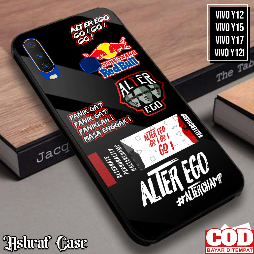 Case Vivo Y12/Y12i/Y15/Y17 - Casing Vivo Y12i/Y15/Y17 ( ESPRT ) Softcase Glass Kaca - Kesing Hp - Si
