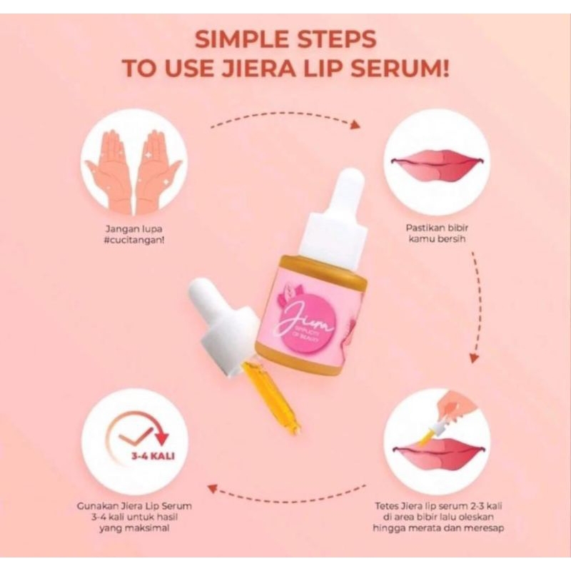 ( BELI 1 DAPAT 2 SERUM ) JIERA LIP SERUM -  Untuk Melembabkan Bibir dan Memerahkan Bibir Halal BPOM