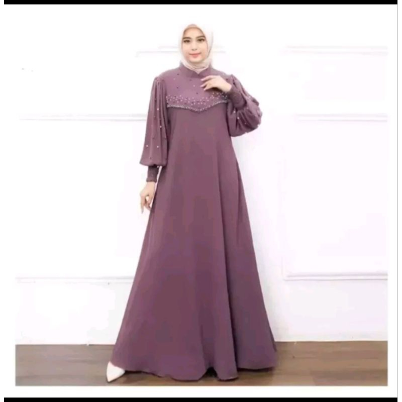 VIOLY DRESS GAMIS CRINGKLE AIRFLOW PREMIUM GAMIS PESTA MEWAH ELEGAN DRESS KONDANGAN APLIKASI MUTIARA PAYET DRESS WANITA TERBARU 2023 GAMIS LEBARAN FASHION WANITA MUSLIMAH