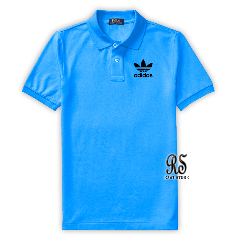 Kaos Polo-Shirt Kaos Kerah Kaos Pria Kaos Wanita Kaos Adidas Daun Hitam Original